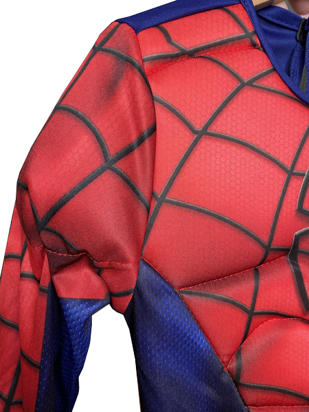 rubies-spider-man-luxe-kost-m-jersey-rot-blau-mit-muskeln-haube image 6