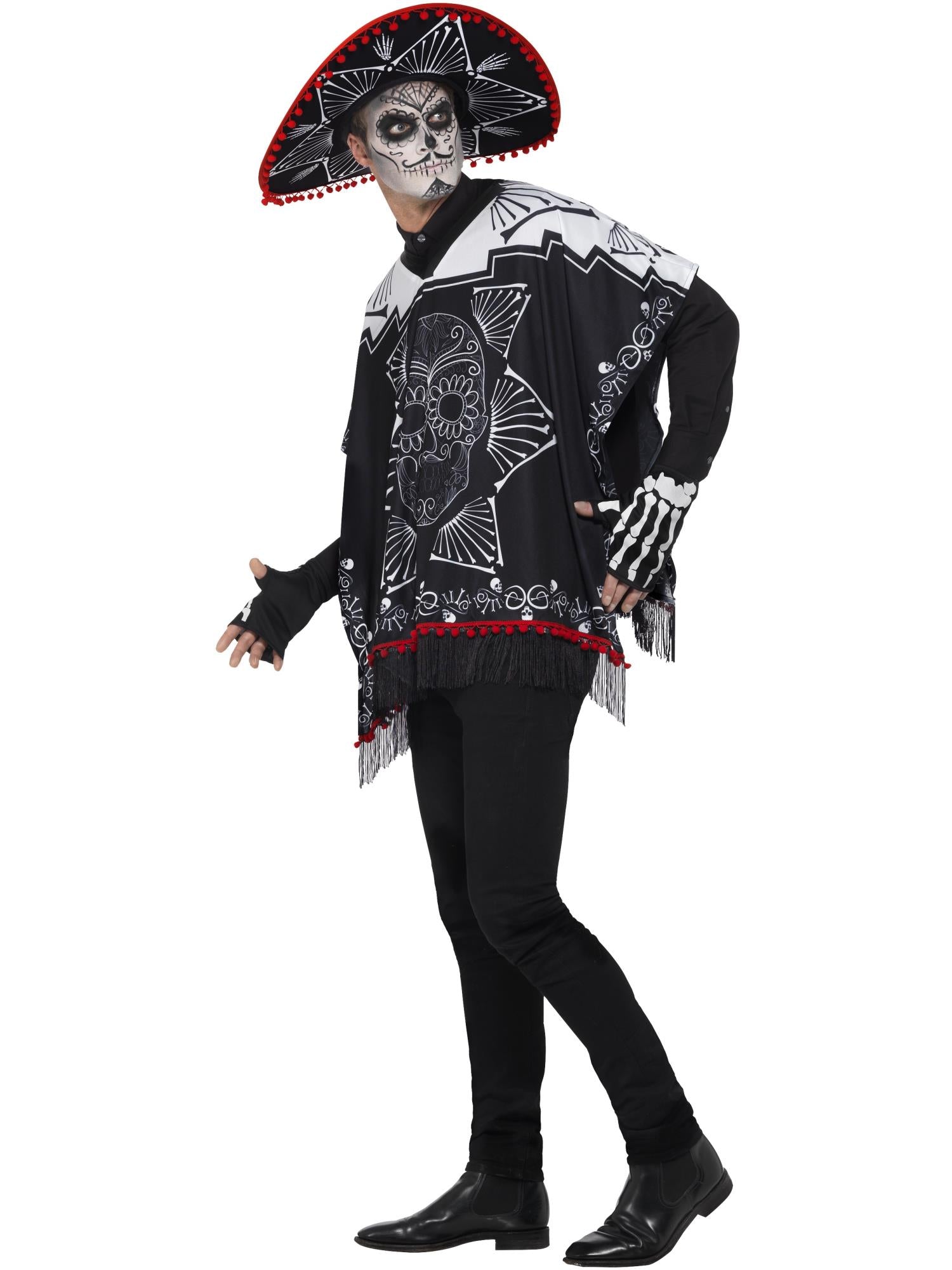 smiffys-fever-day-of-the-dead-kost-m-schwarz-wei image 3