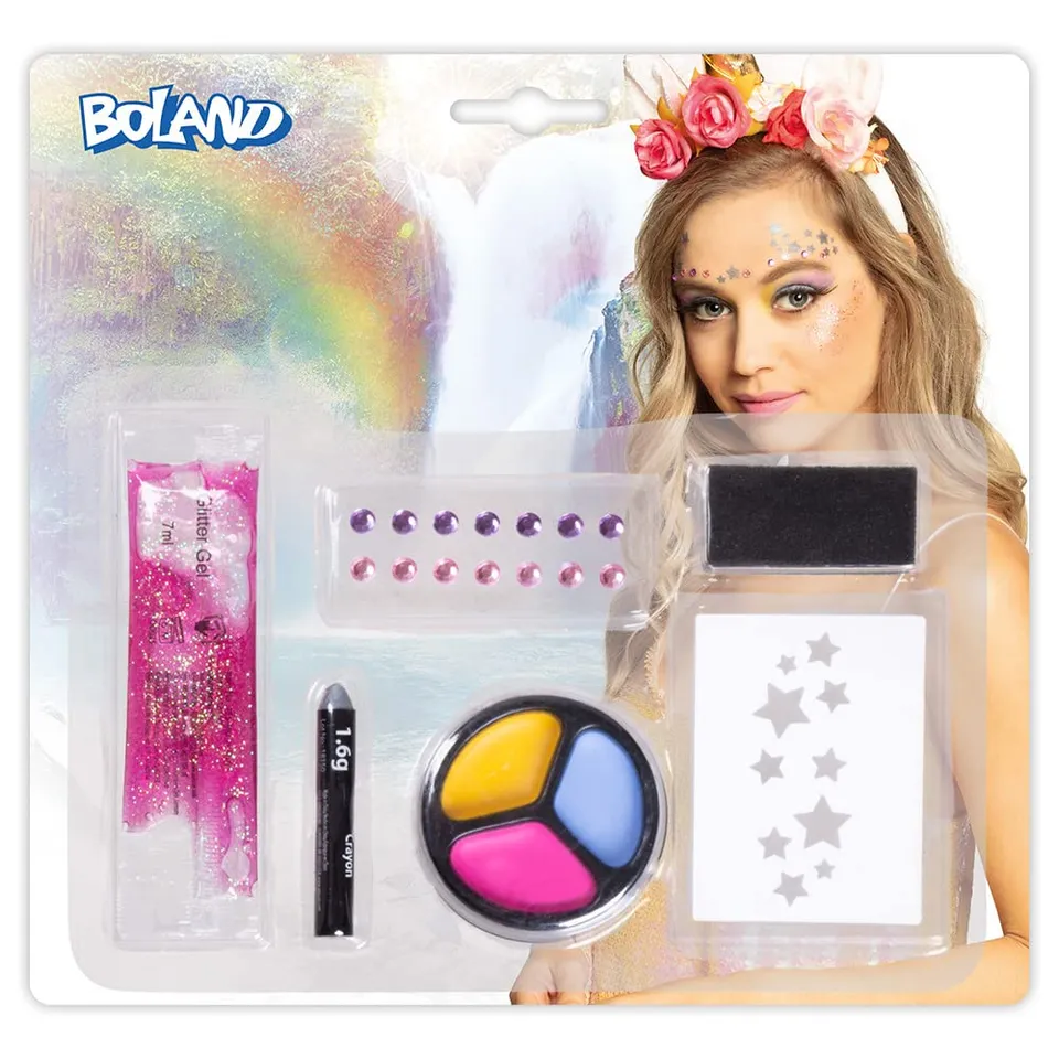 boland-45066-schminkset-einhorn-make-up-kit-glitzersteine-7-teilig image 1