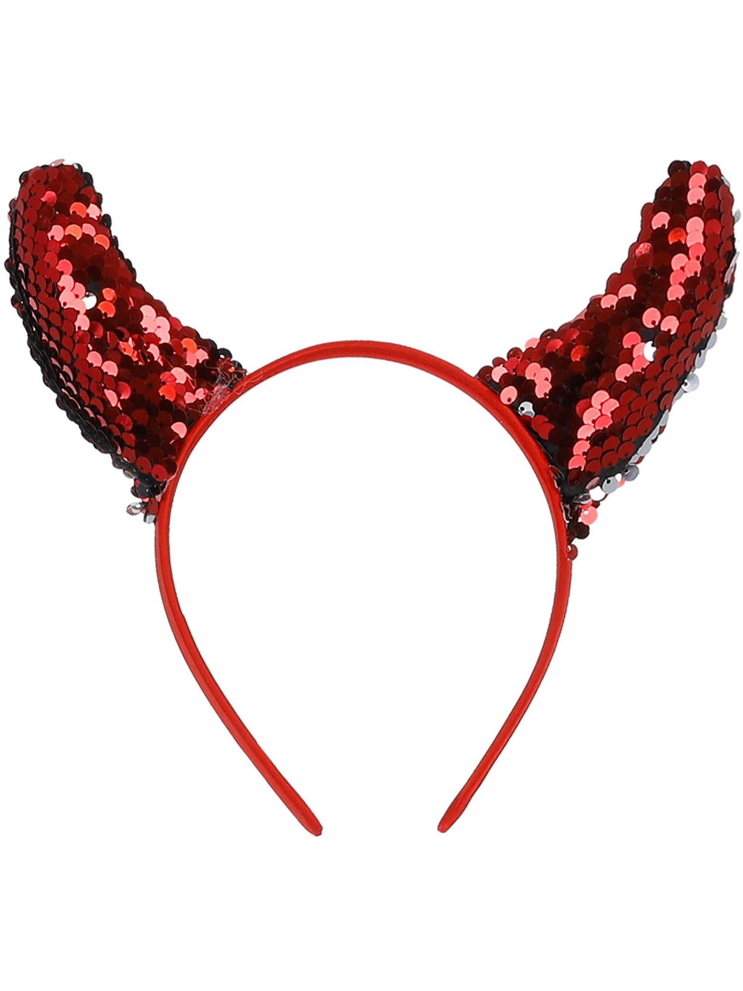 smiffys-fever-teufelsh-rner-haarreif-pailletten-rot-silber image 3
