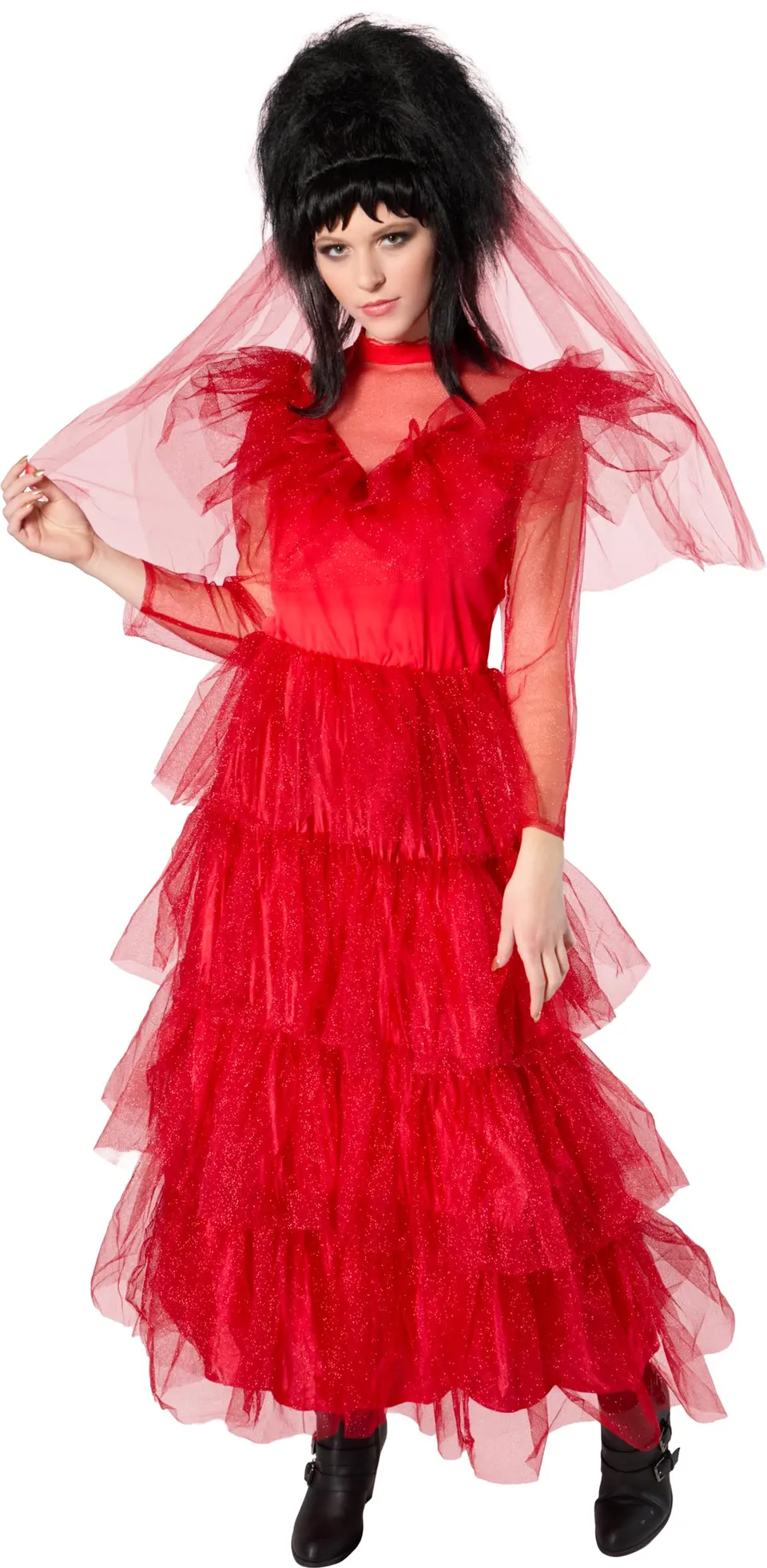 rubie-s-deluxe-beetlejuice-lydia-s-dress-kost-m-damen-rot image 1
