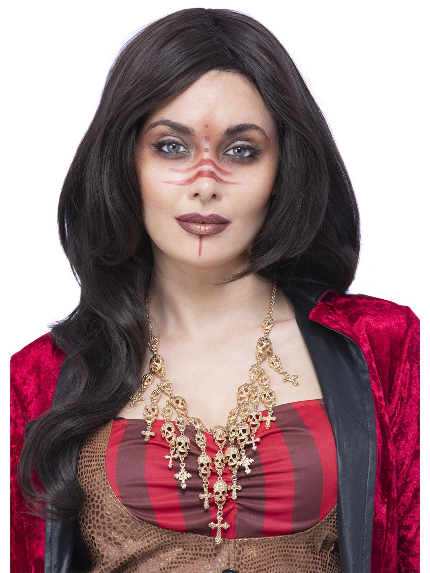 smiffys-fever-voodoo-totenkopf-kette-silber-halloween image 1