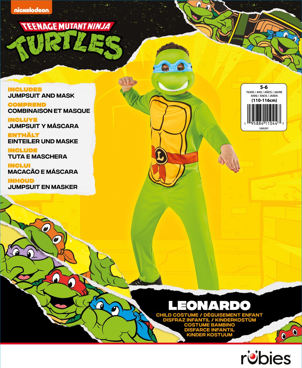 rubie-s-deluxe-leonardo-ninja-turtles-kost-m-kinder-7-8-jahre image 2
