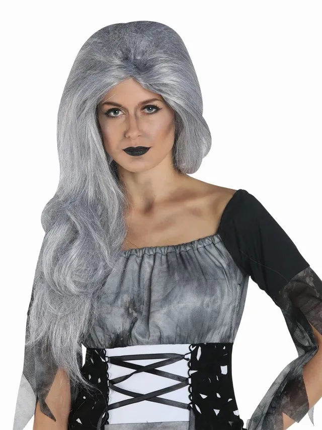 rubie-s-deluxe-graue-hexenper-cke-damen-langhaar-halloween image 1