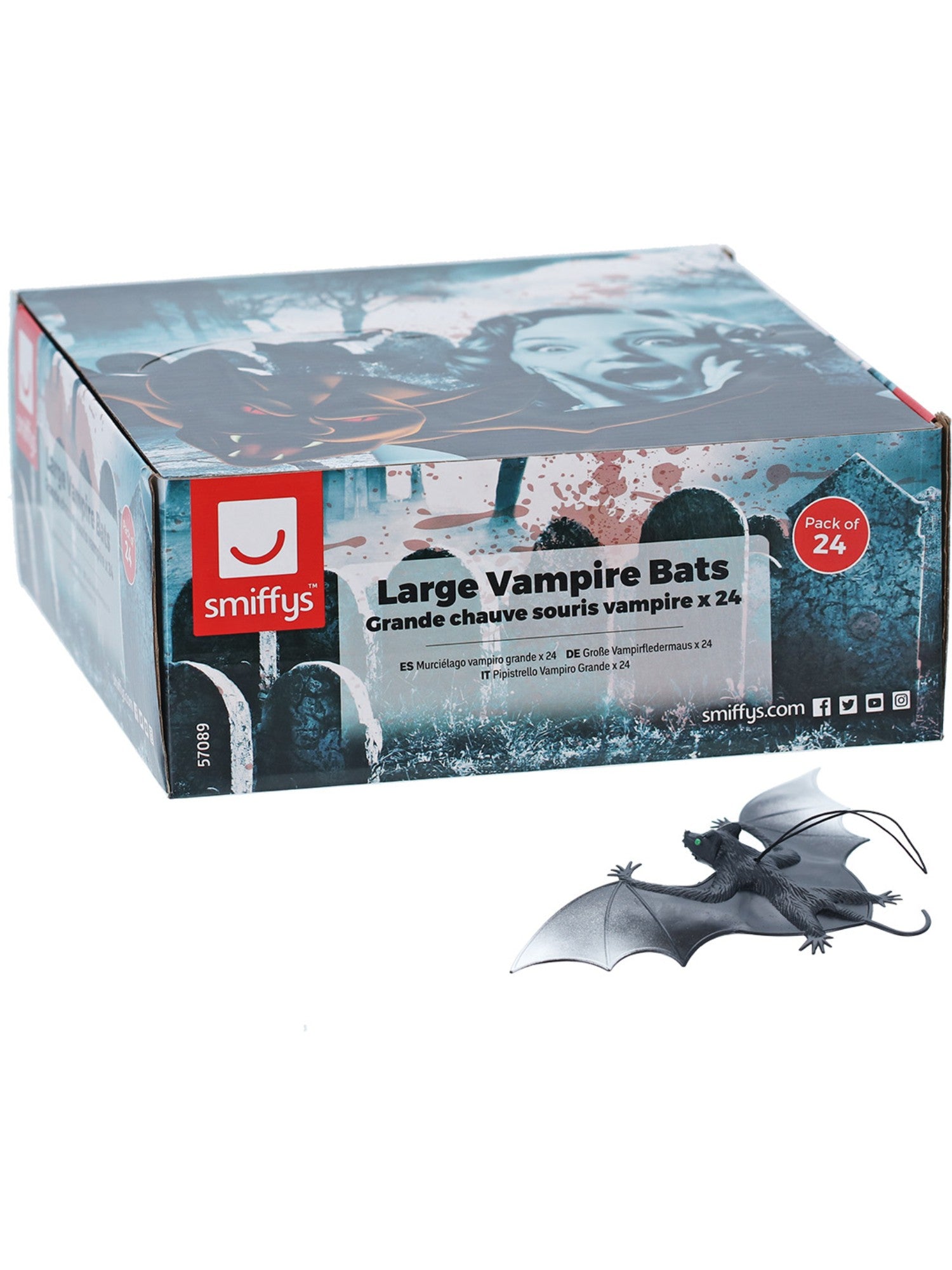 smiffys-fever-fledermaus-deko-24er-schwarz image 3