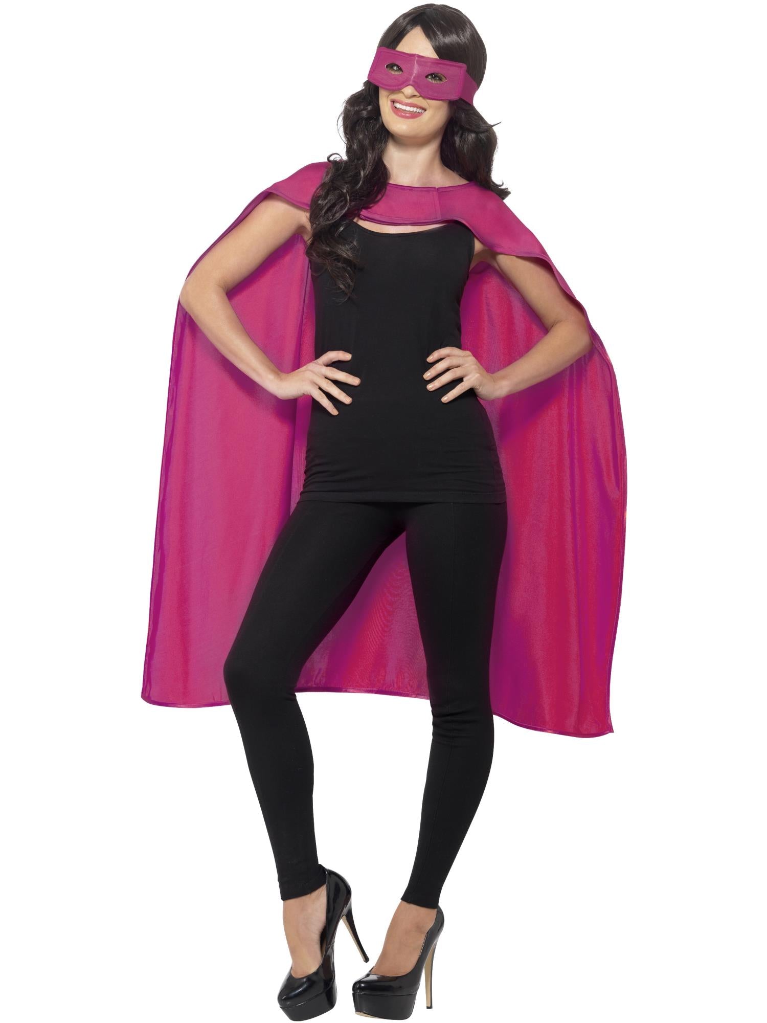 smiffys-fever-cape-pink-mit-augenmaske-einheitsgr-e image 2