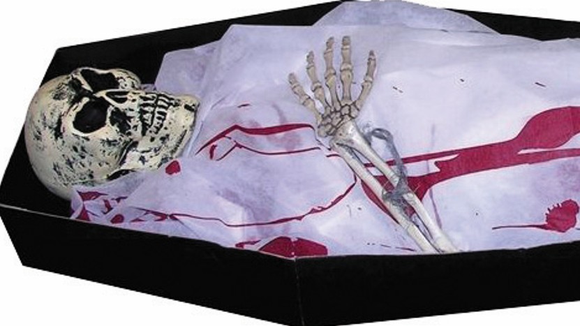 rubies-halloween-sarg-deko-mit-skelett-blutig-papp-set image 2