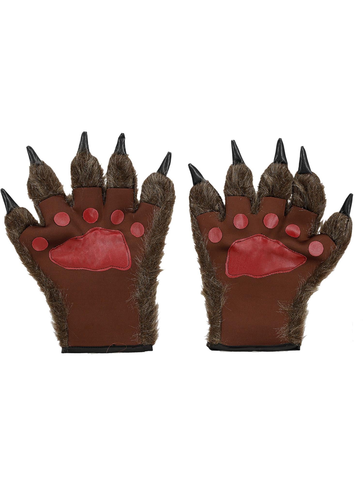 smiffys-fever-hairy-monster-hands-handschuhe-braun-werwolf image 2