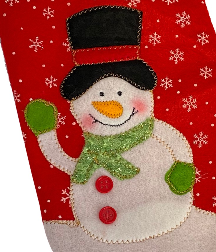 rubies-weihnachtssocke-schneemann-filz-26cm-glitzer image 2