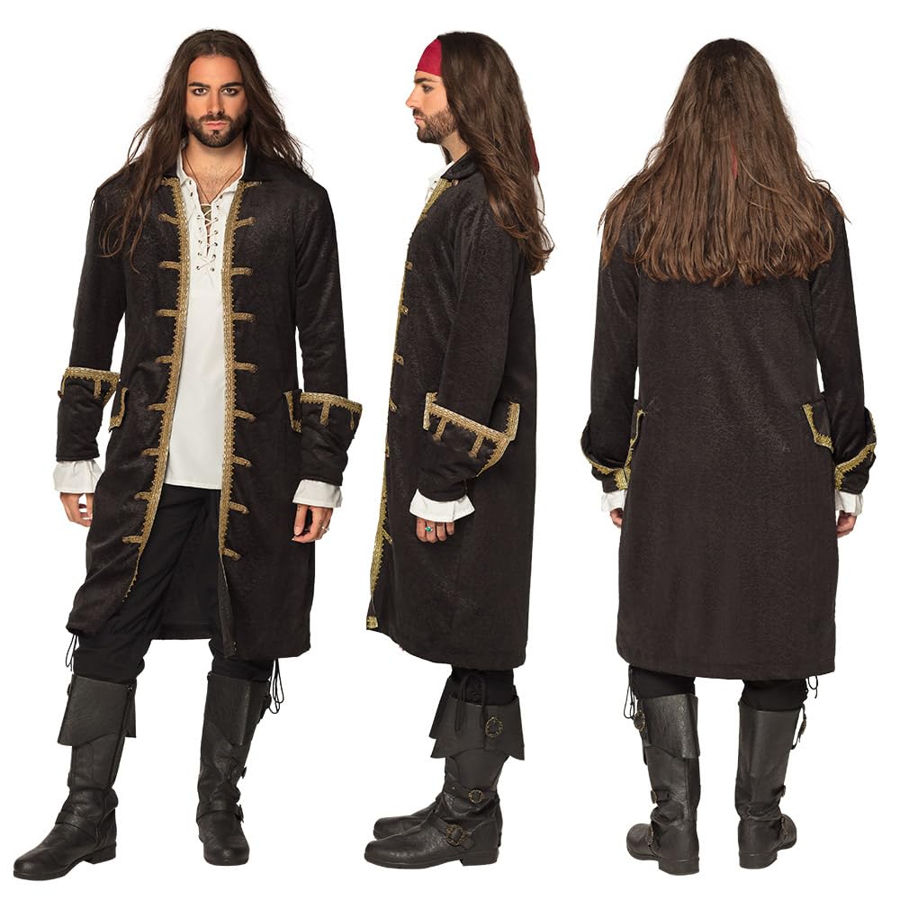 boland-piraten-jacke-herren-schwarz-gold-xxl-kost-m image 3