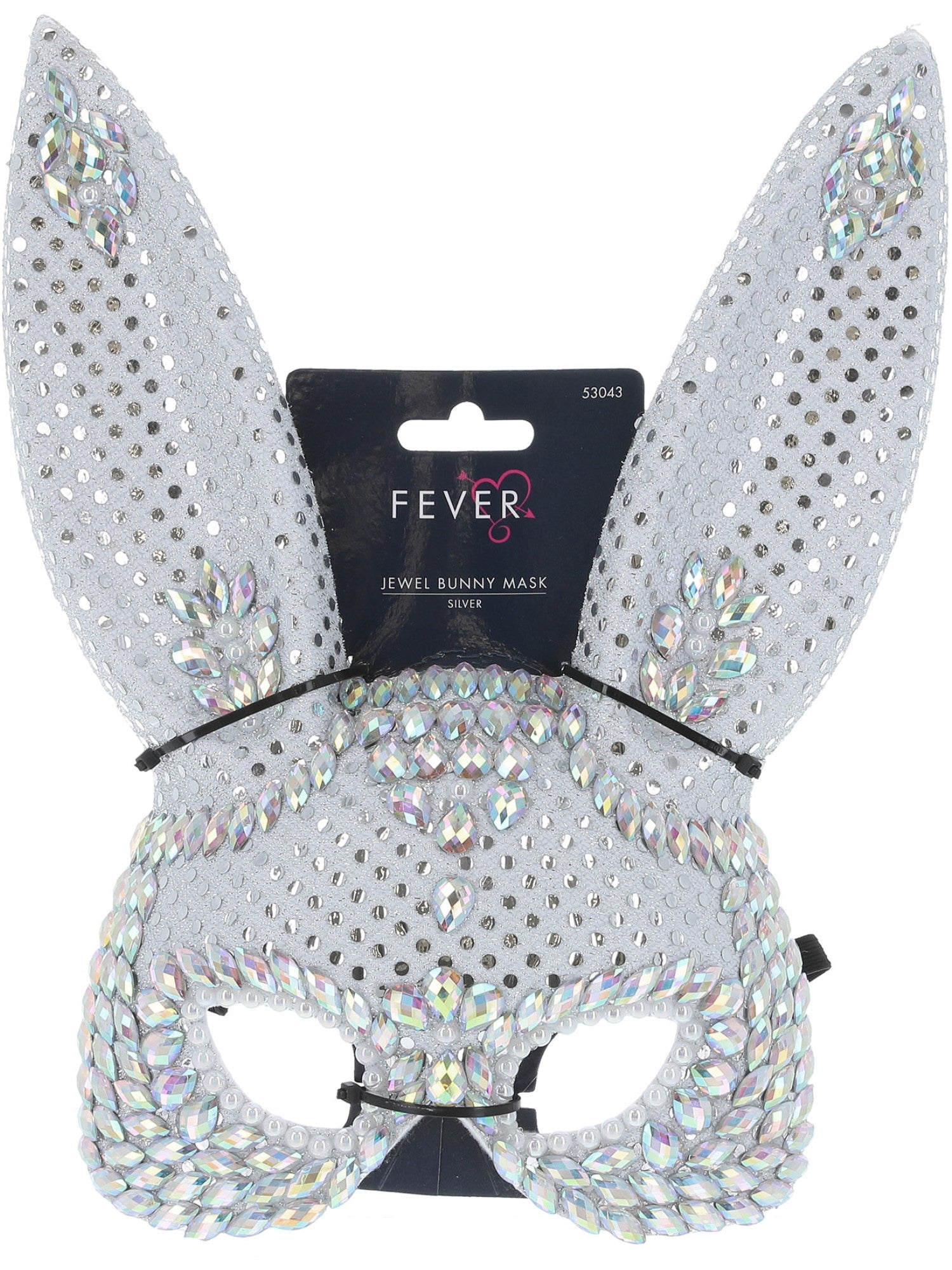 smiffys-fever-bunny-maske-53043-augenmaske-silber-strass image 2