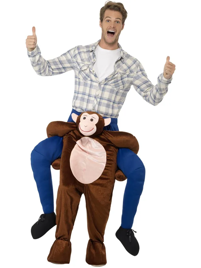 smiffys-fever-piggyback-monkey-affenkost-m-braun-einheitsgr-e image 1