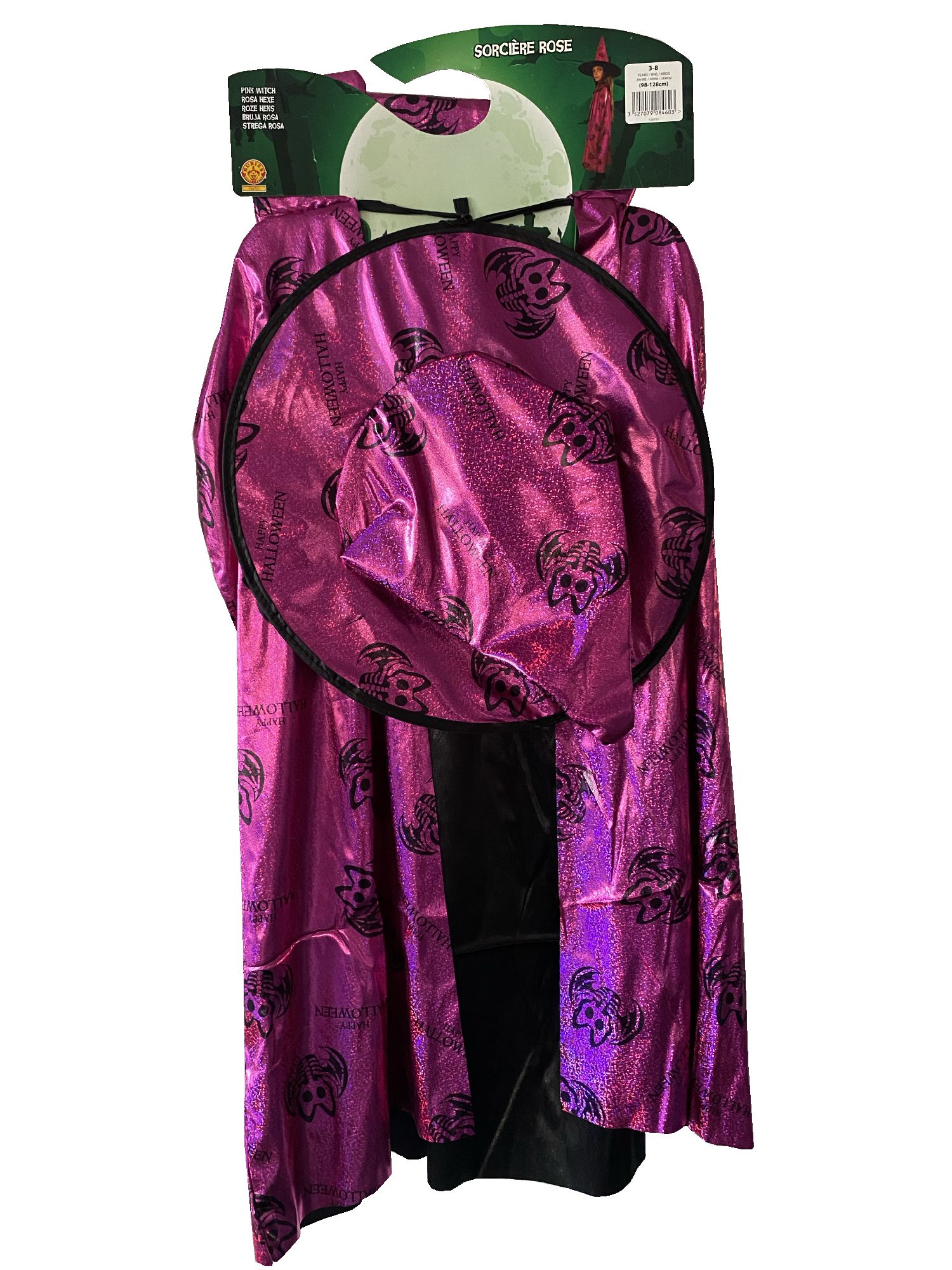 rubies-hexen-set-rosa-cape-mit-hut-fledermaus-3-8-jahre image 4