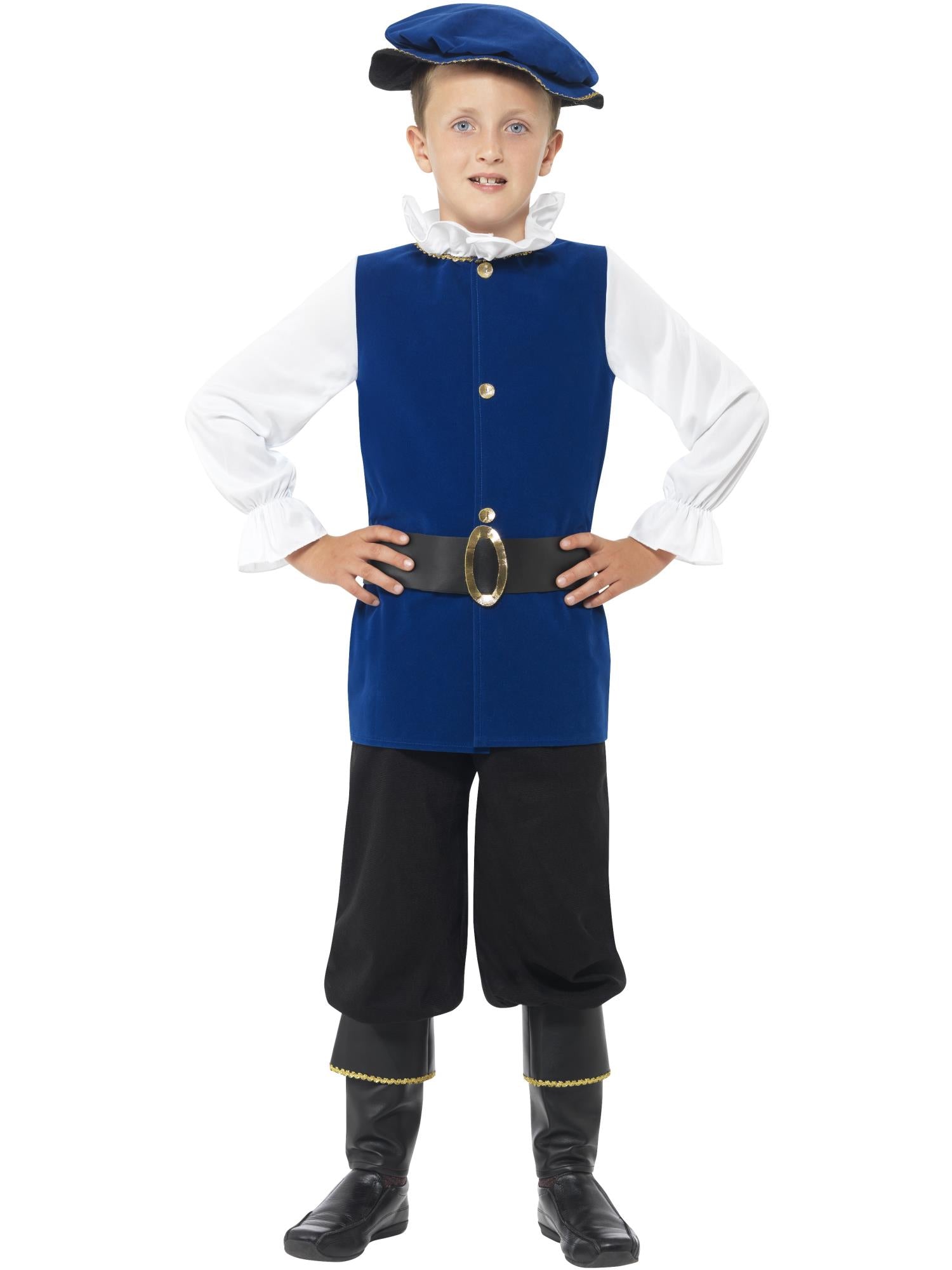 smiffys-fever-tudor-boy-kost-m-blau-gr-4-9-jahre image 4