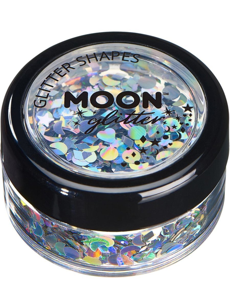 smiffys-makeup-fx-moon-glitter-shapes-glitzer-silber-3g-holografisch image 2
