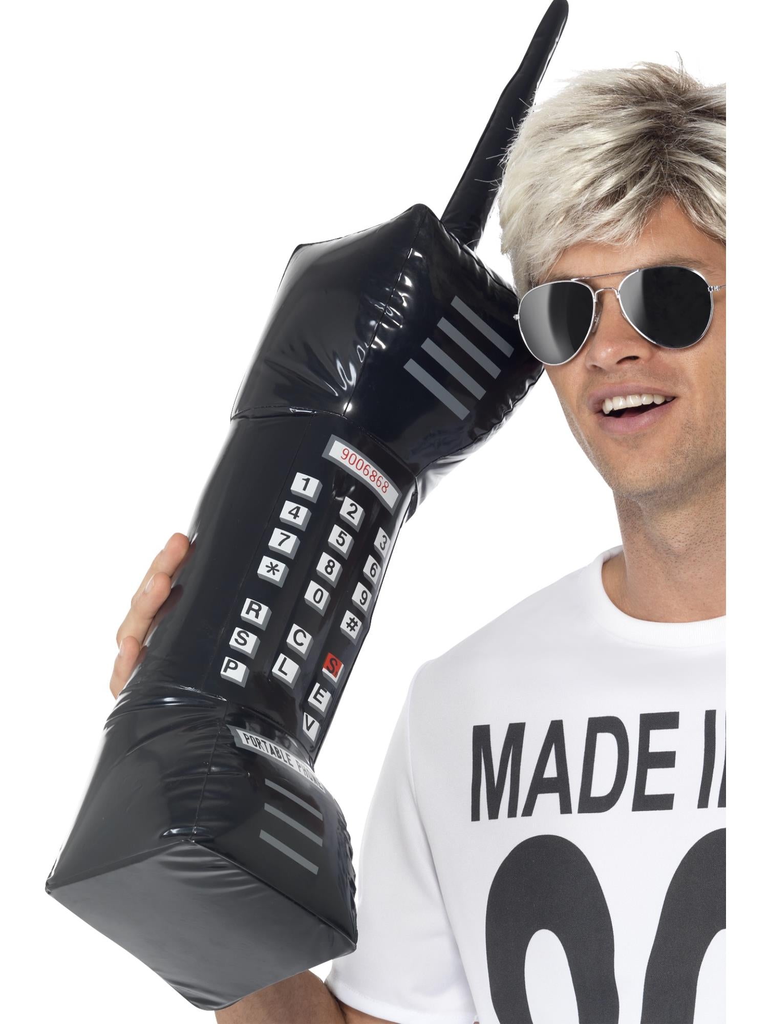 smiffys-time4fun-retro-handy-aufblasbar-schwarz-76-cm image 1