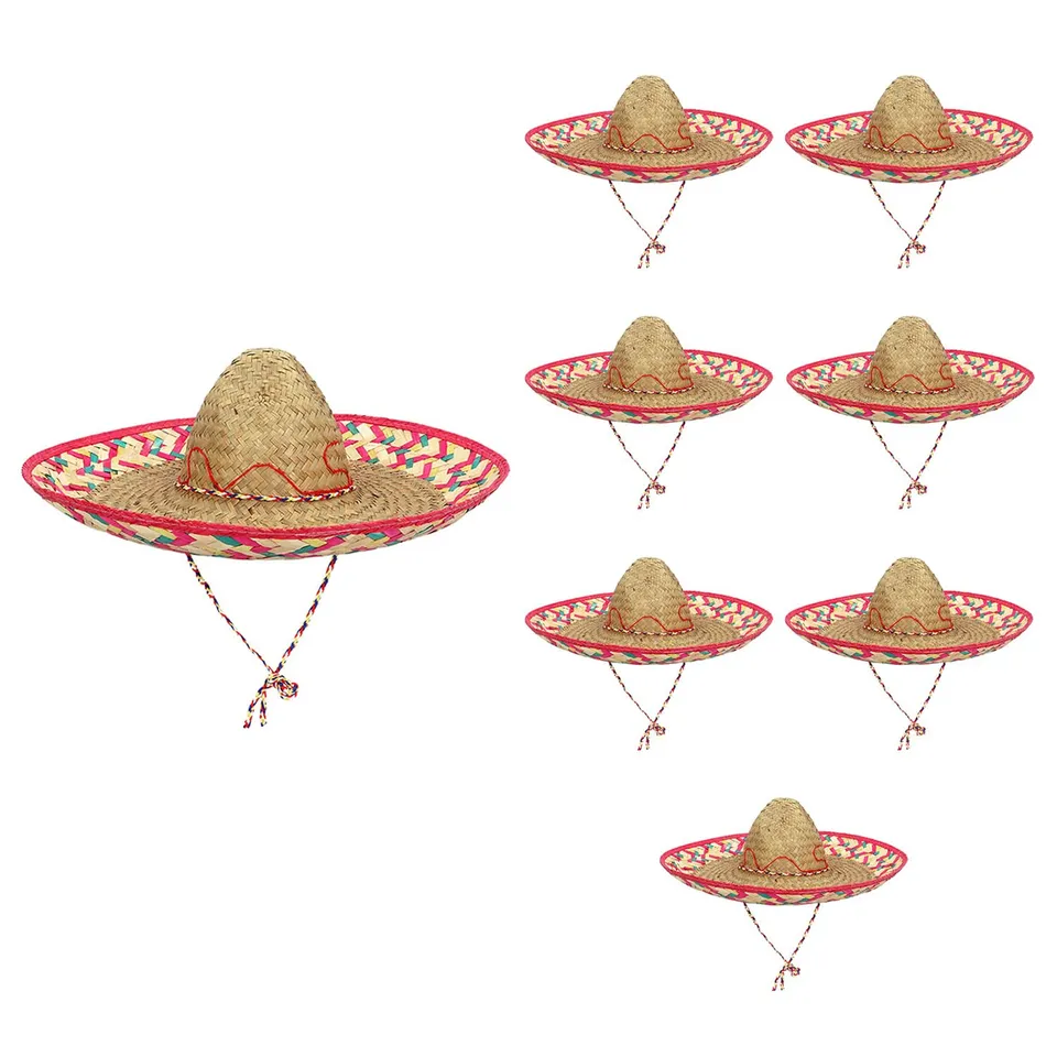boland-sombrero-8er-pack-mehrfarbig-50cm-fiesta-karneval image 1