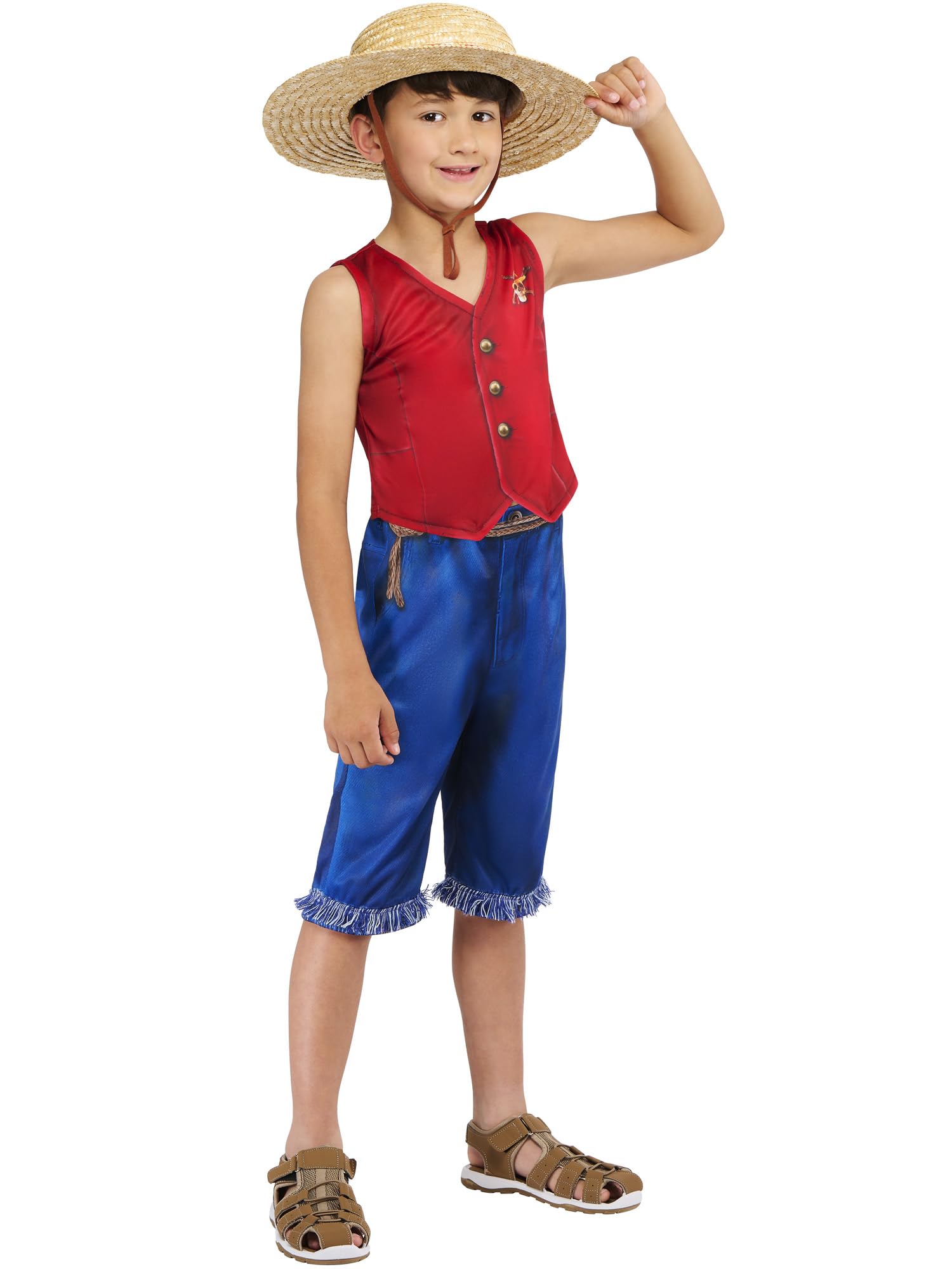 rubie-s-deluxe-one-piece-luffy-kost-m-kinder-9-10-jahre image 2