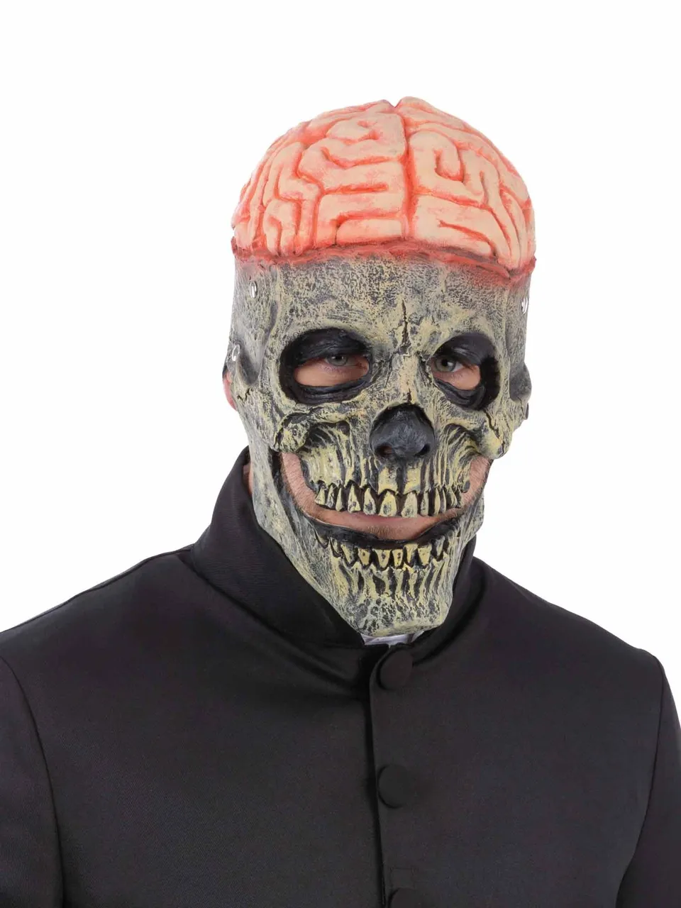 smiffys-makeup-fx-totenkopf-latexmaske-gehirn-halloween image 1