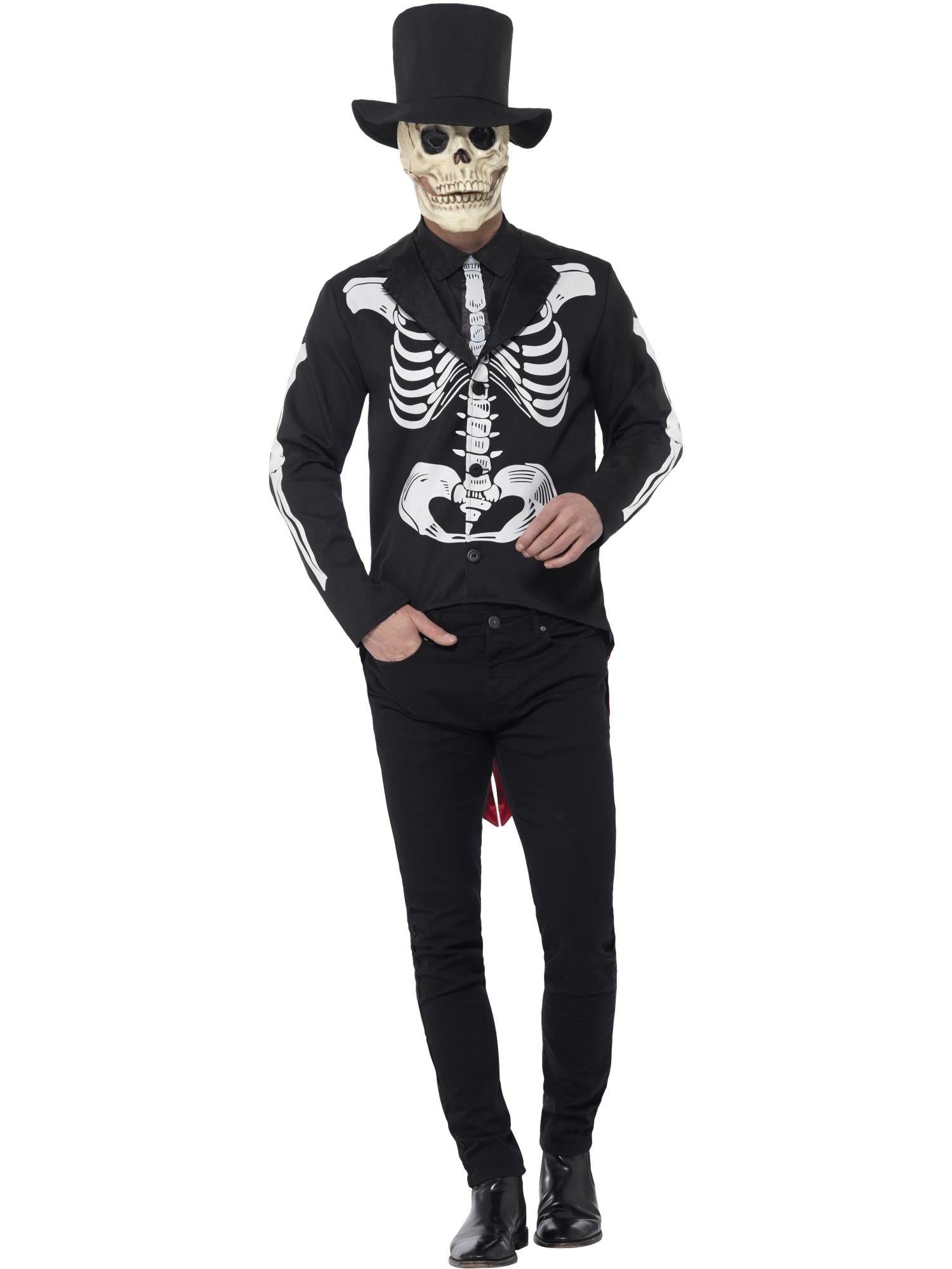 smiffys-fever-senor-skeleton-herren-kost-m-schwarz-gr-e-m image 1