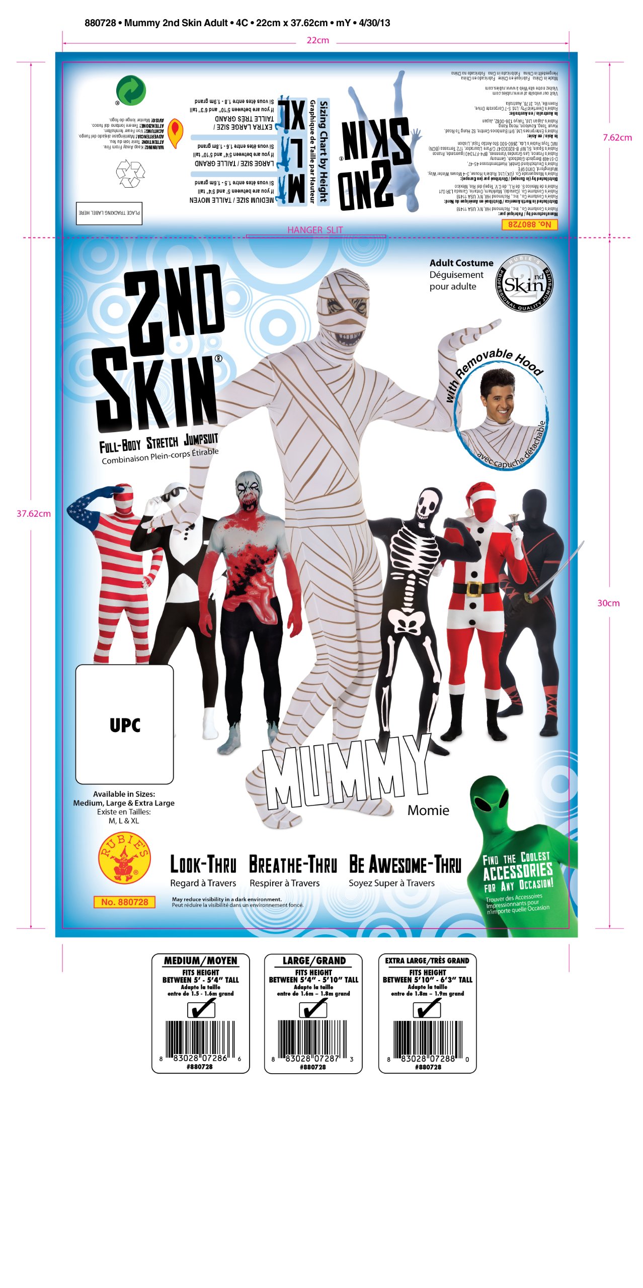 rubie-s-deluxe-second-skin-ganzk-rperanzug-skeleton-m image 4