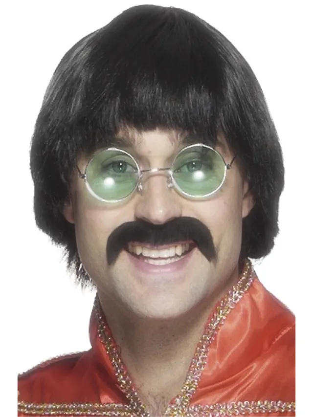 smiffys-fever-70s-mersey-per-cke-schwarz-mit-schnurrbart image 1
