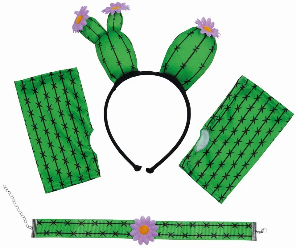 rubie-s-deluxe-kaktus-kost-m-zubeh-r-set-4tlg-gr-n image 1