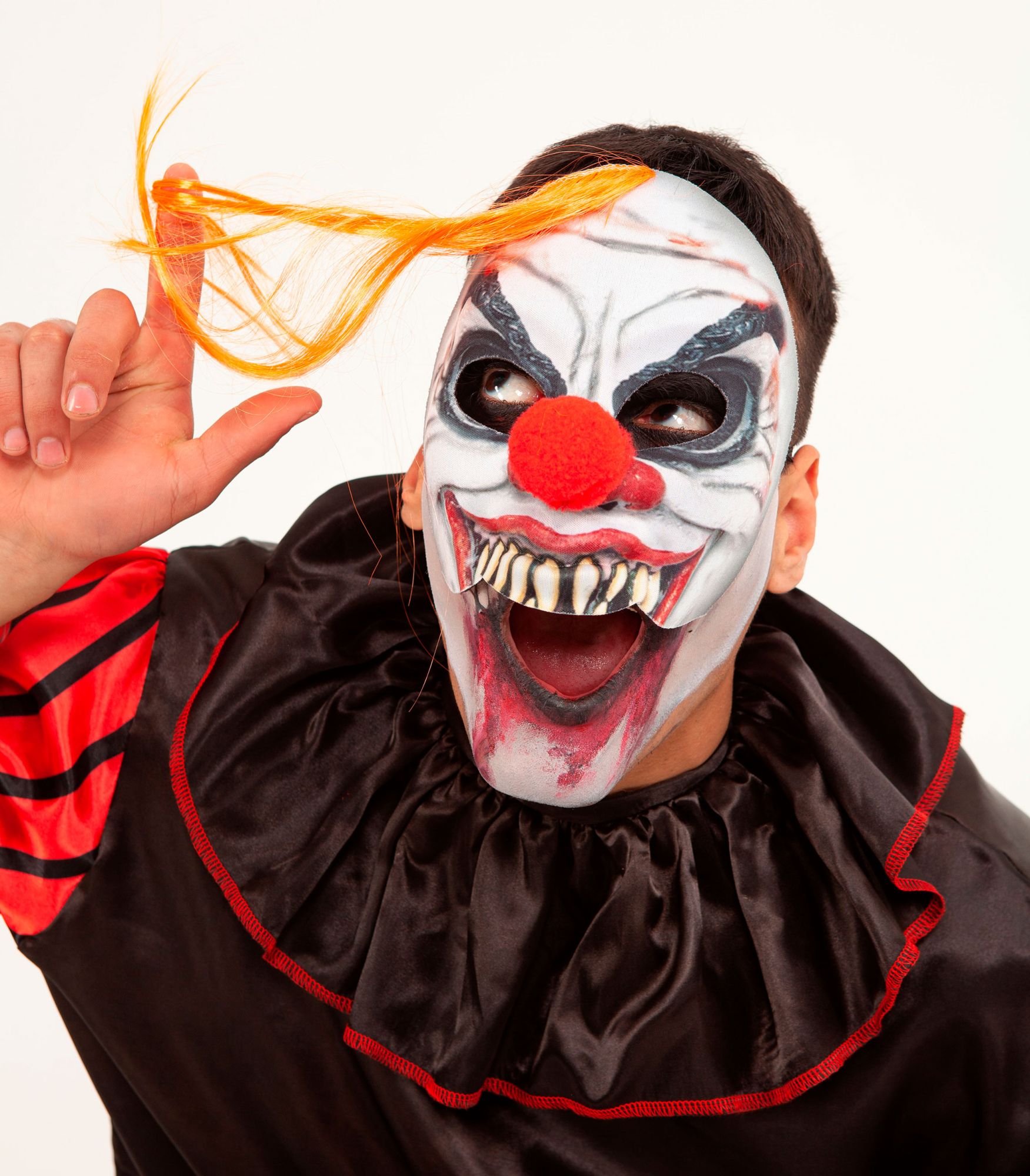 rubies-clown-halbmaske-verr-ckt-orange-haare-mit-nase image 2