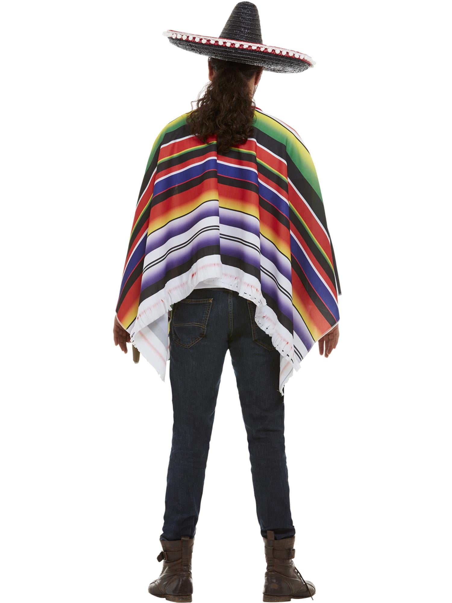 smiffys-fever-poncho-kost-m-bunt-gestreift-einheitsgr-e image 2