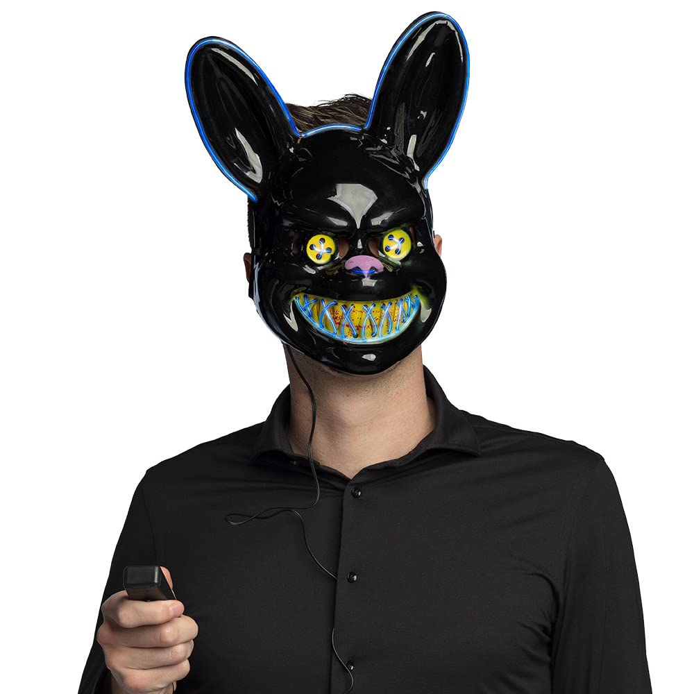 boland-led-maske-schwarzes-kaninchen-horrormaske-mit-licht image 1