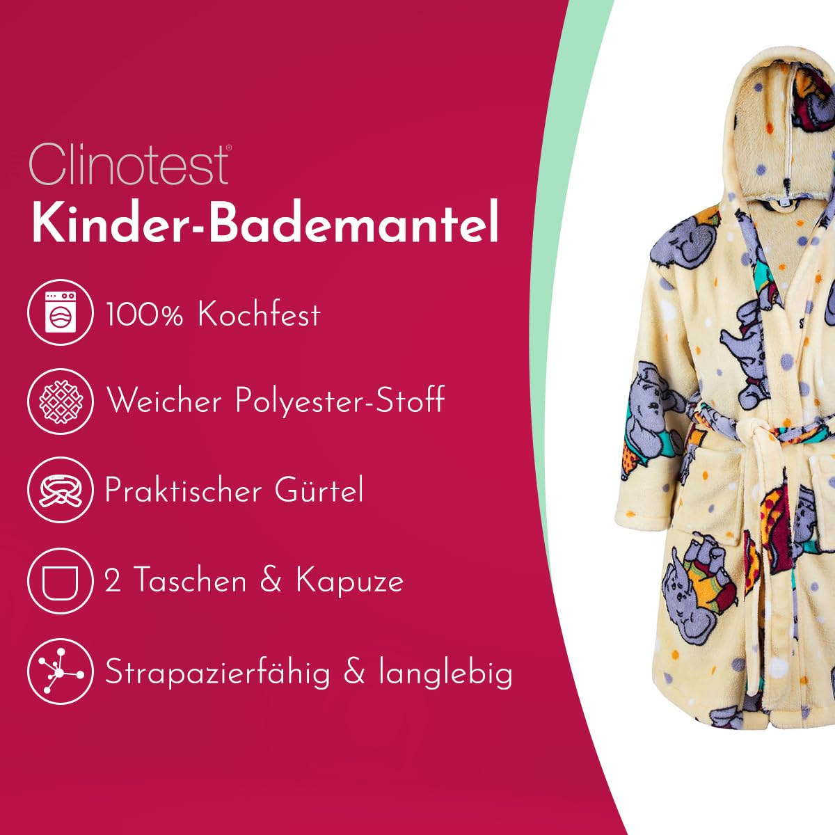 clinotest-nachwuchs-kinderbademantel-fleece-elefant-gr-140 image 2