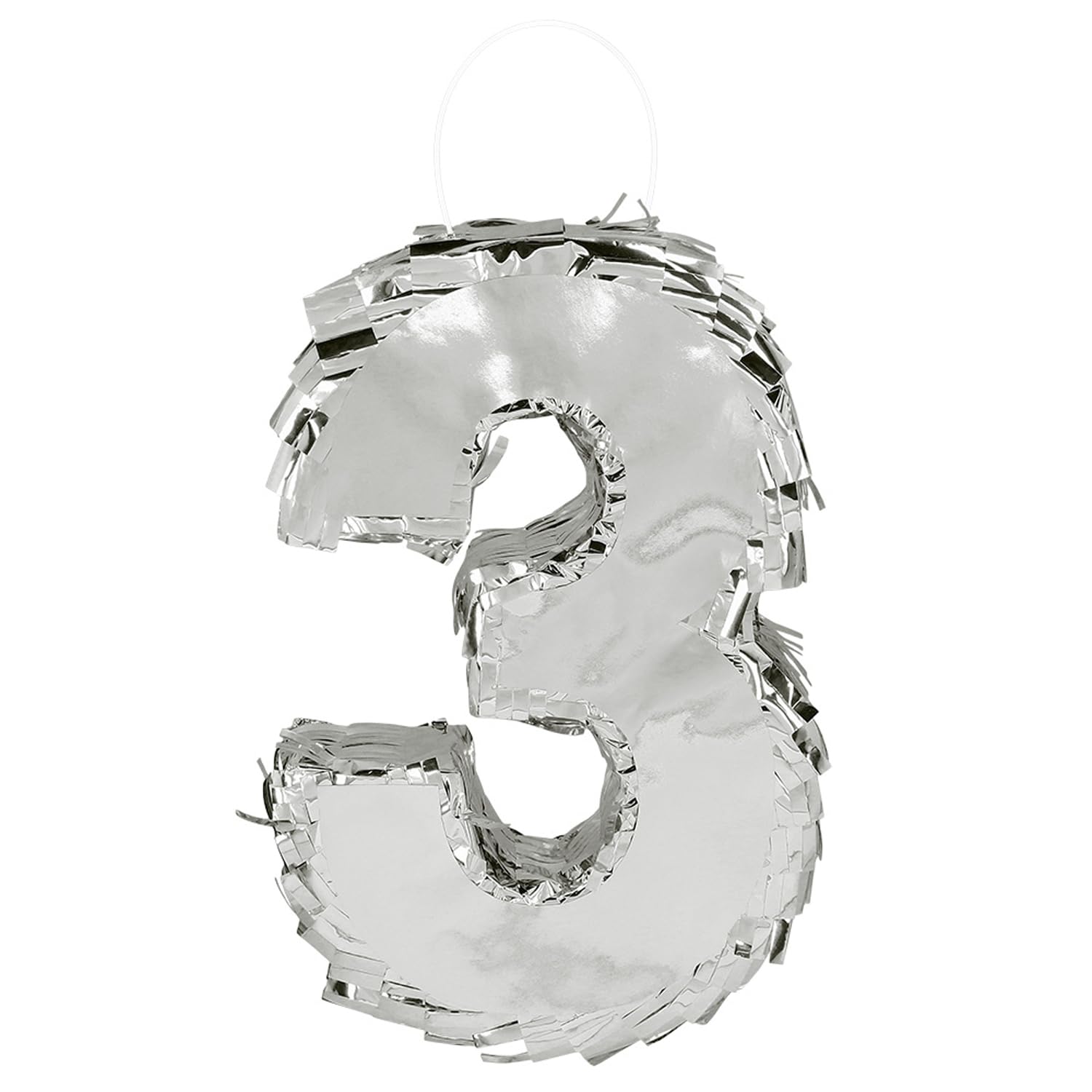 boland-decorations-zahlen-pinata-3-silber-25x16x5-cm image 1