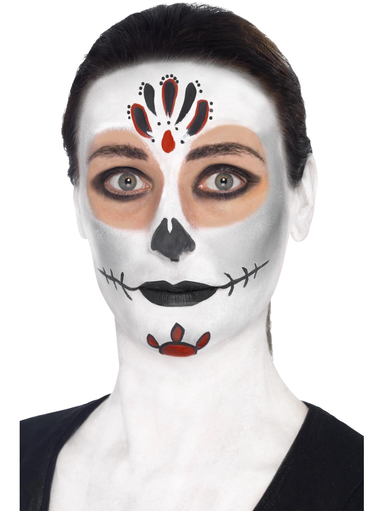 smiffys-makeup-fx-day-of-the-dead-schminkset-bunt-mit-gesichtsfarbe image 4