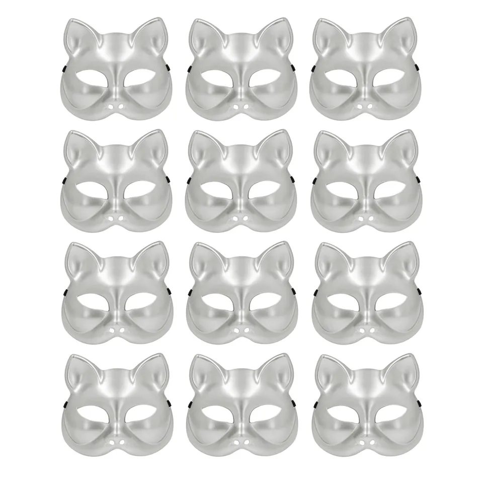 boland-kitty-katzenmaske-12er-set-gold-schwarz-silber-karneval image 1