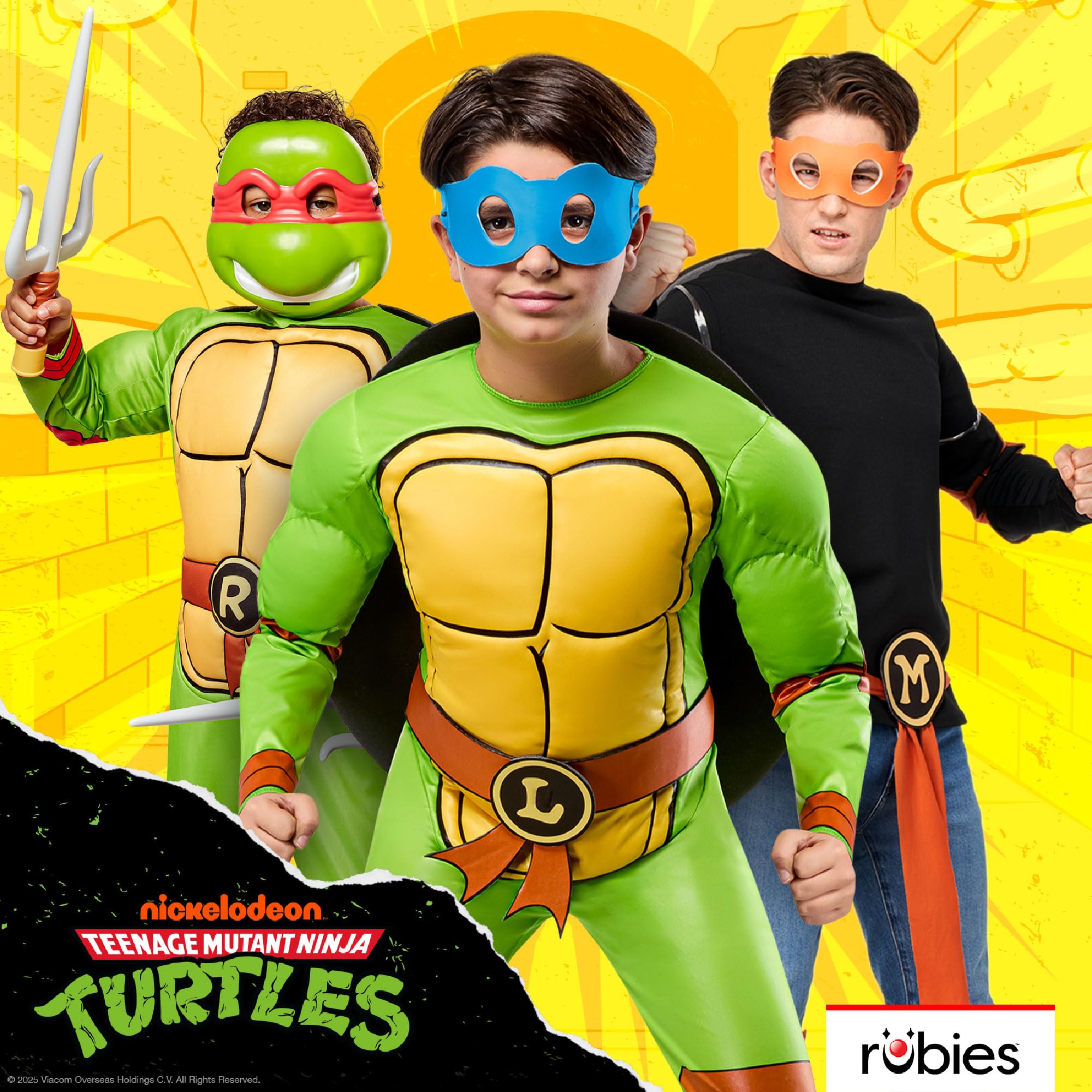 rubies-deluxe-ninja-turtles-kinderkost-m-9-10-jahre-4-in-1 image 6