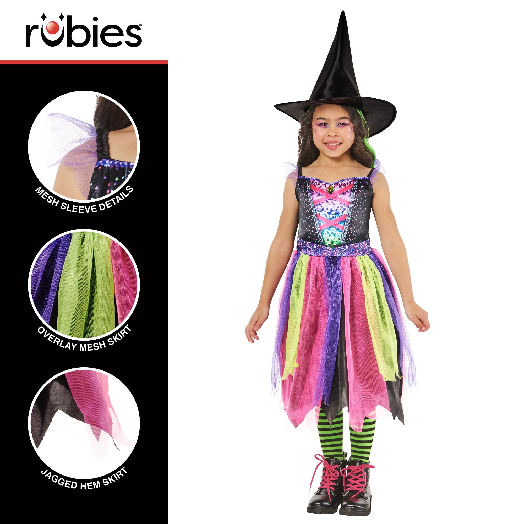 rubie-s-deluxe-bright-night-witch-kost-m-kinder-hexe image 4