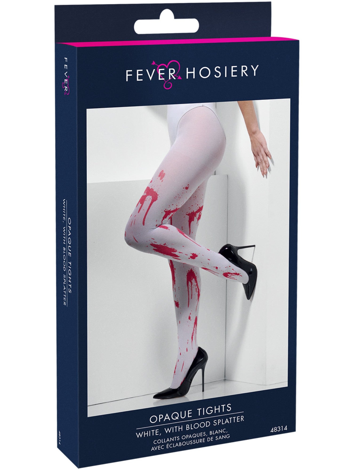 smiffys-fever-strumpfhose-wei-blutspritzer-blickdicht image 2