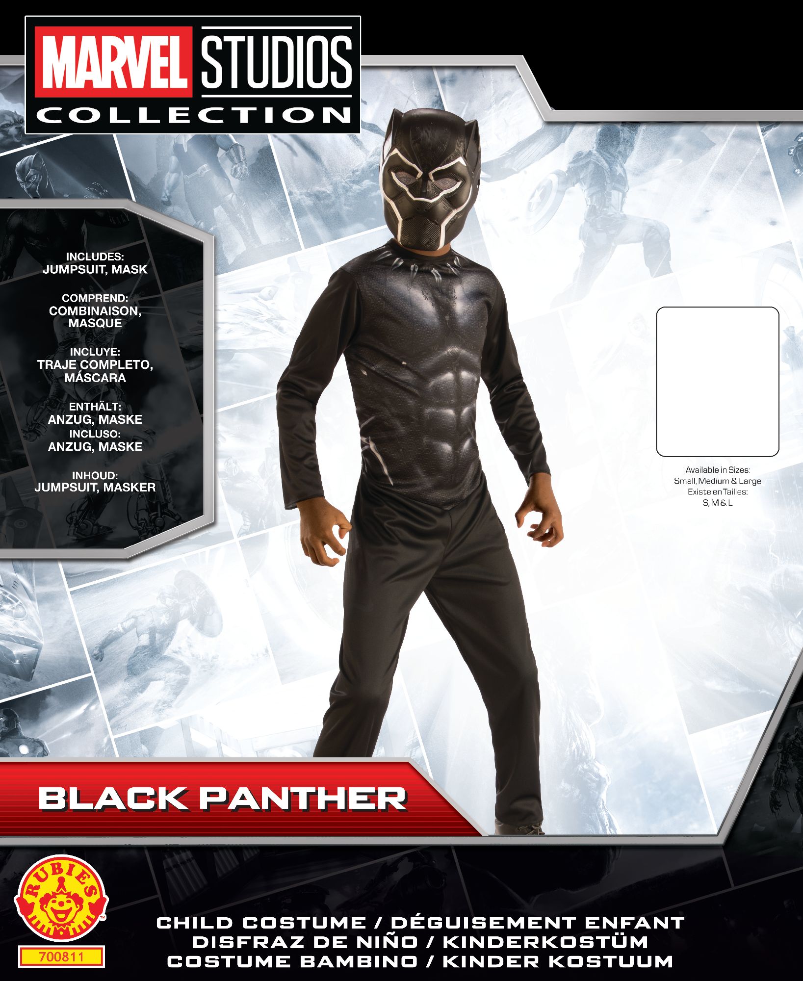 rubies-black-panther-einsteiger-kost-m-jumpsuit-mit-maske image 2