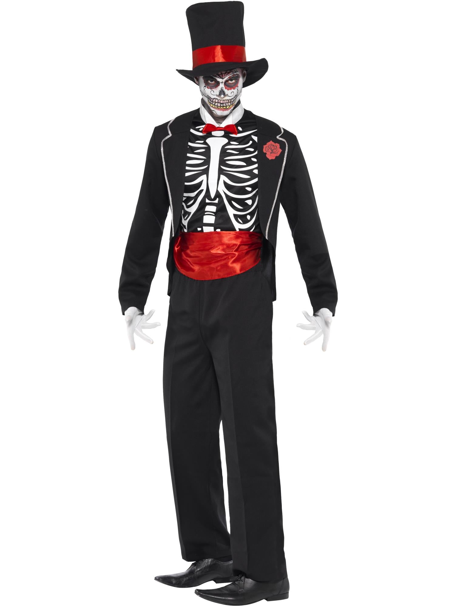 smiffys-fever-day-of-the-dead-kost-m-herren-m-schwarz-38-40 image 4