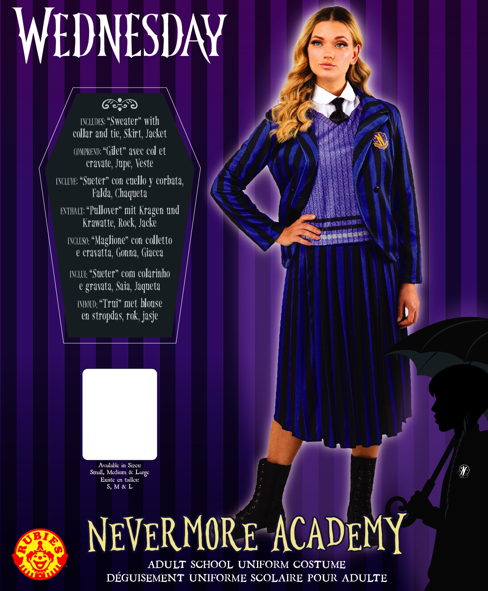 rubies-enid-uniform-kost-m-nevermore-academy-damen image 2