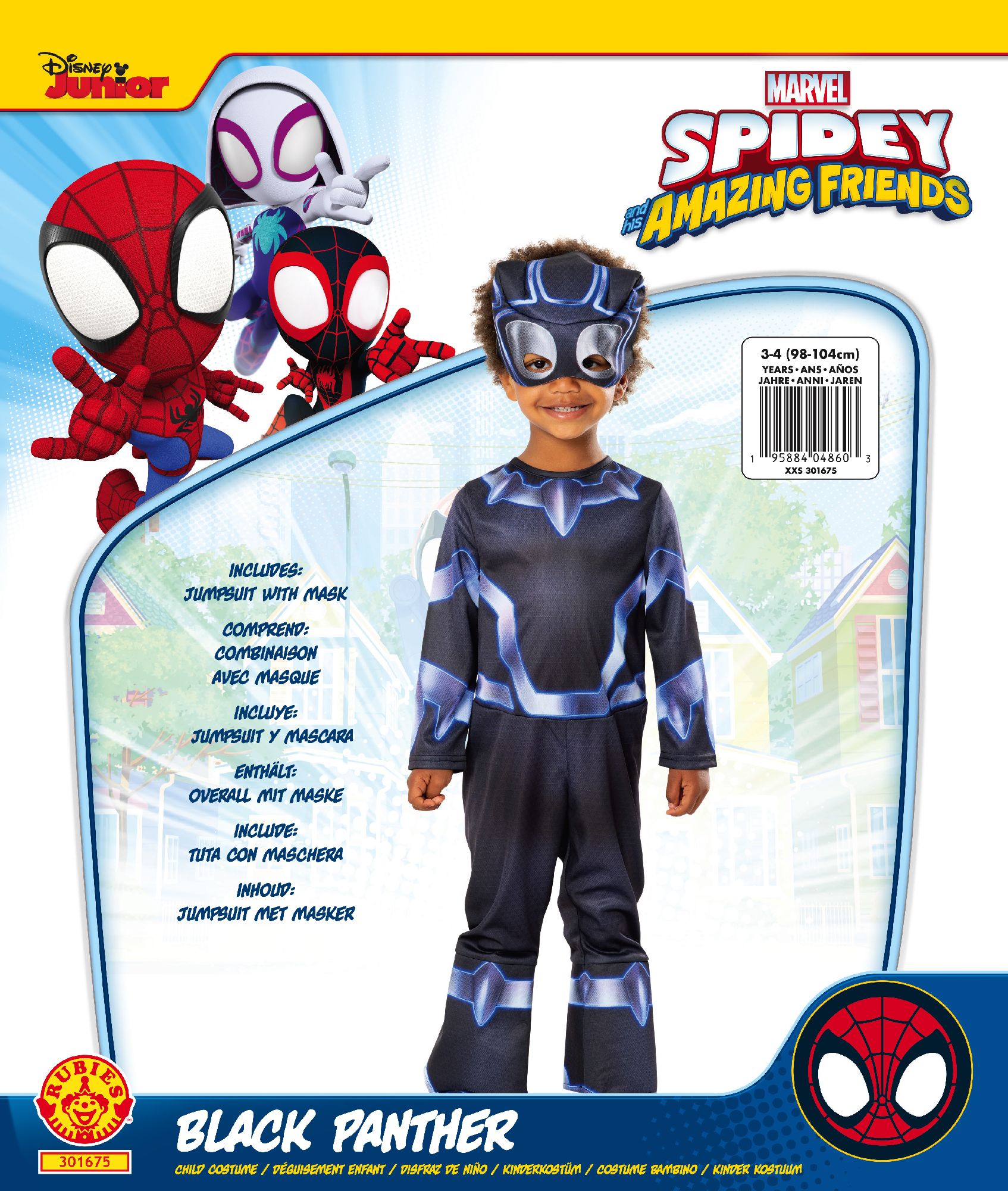 rubies-black-panther-kost-m-overall-mit-maske-schwarz image 5