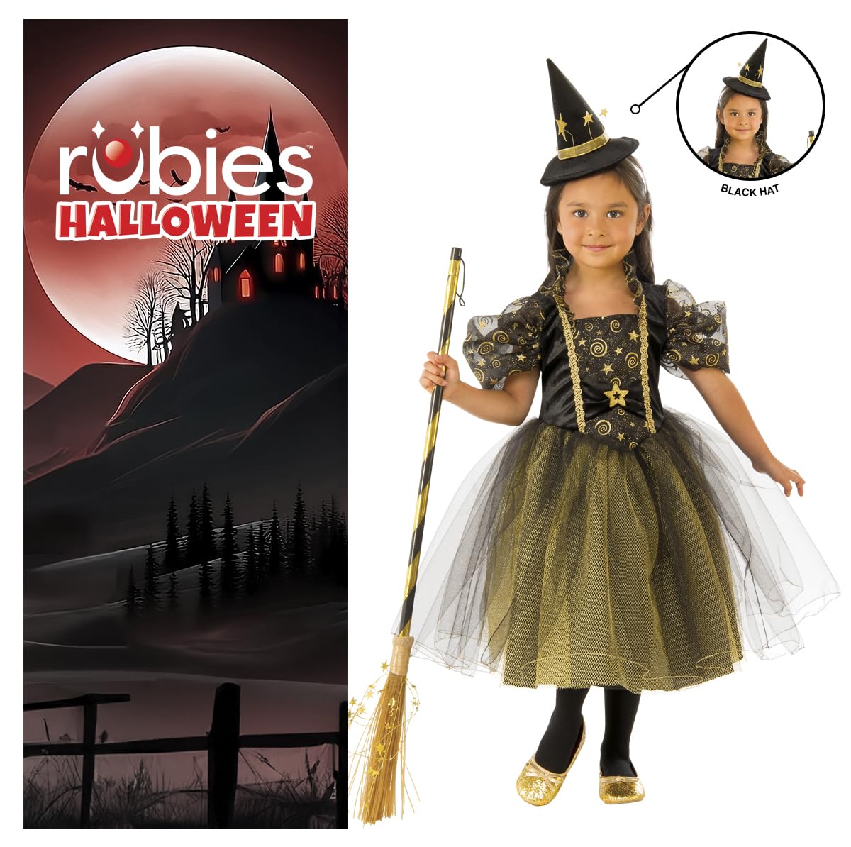 rubie-s-deluxe-web-witch-hexenkost-m-gold-kinder-m image 4