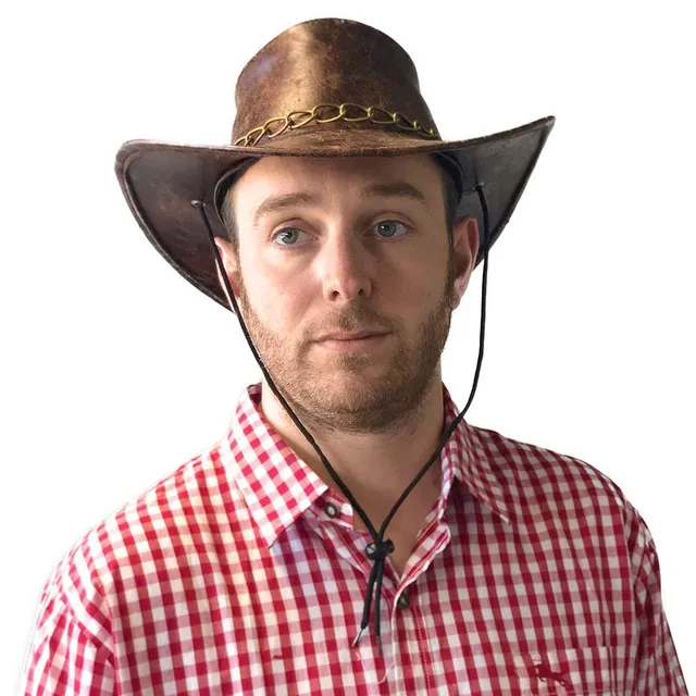 rubie-s-deluxe-cowboyhut-braun-lederoptik-58-cm image 1