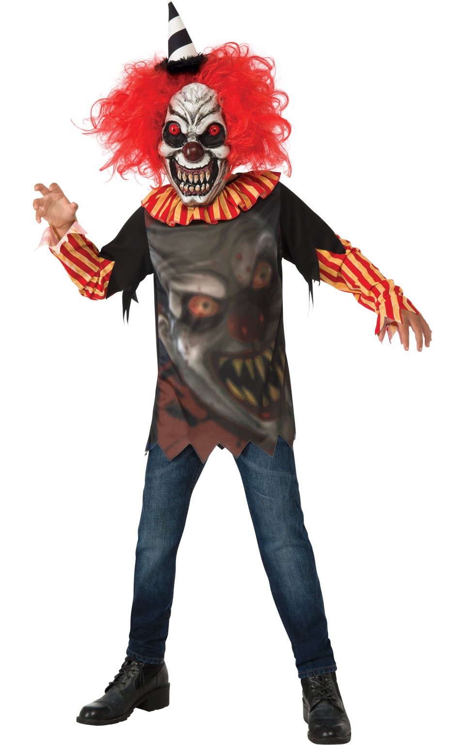 rubie-s-deluxe-freak-clown-kinderkost-m-halloween-grusel-clown image 1