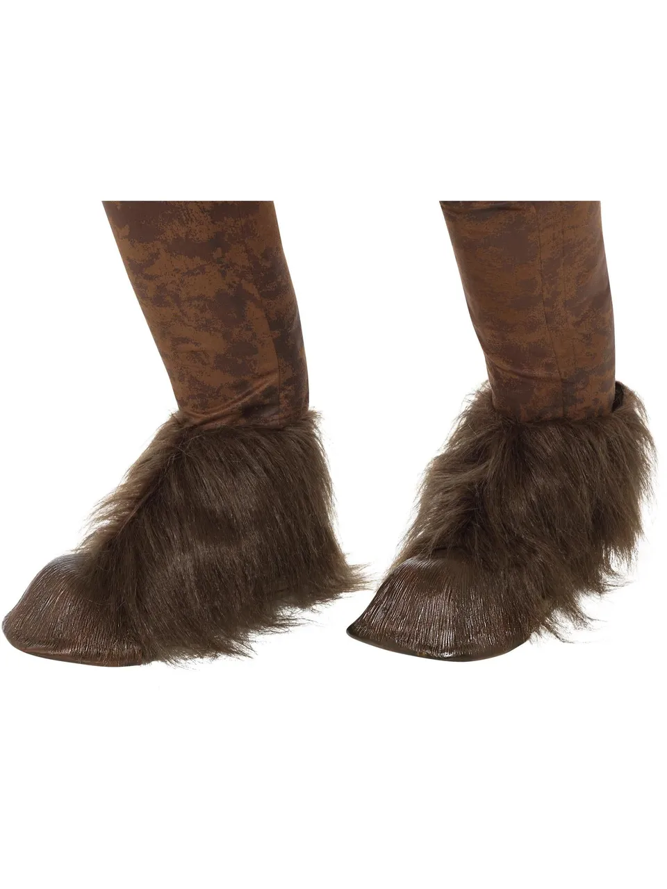 smiffys-fever-krampus-huf-schuh-berzug-braun-latex-mit-fell image 1