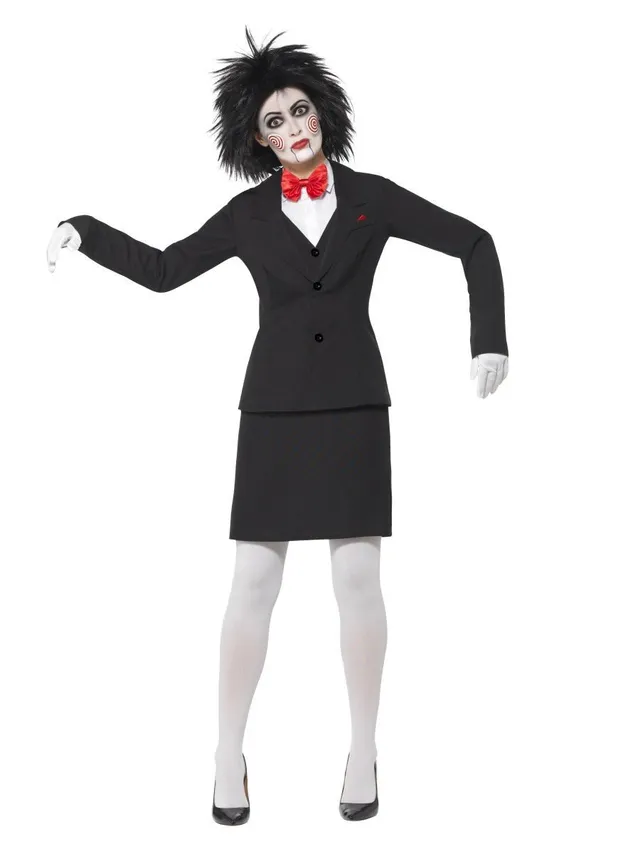 smiffys-fever-saw-billy-kost-m-damen-schwarz-s-horror image 1