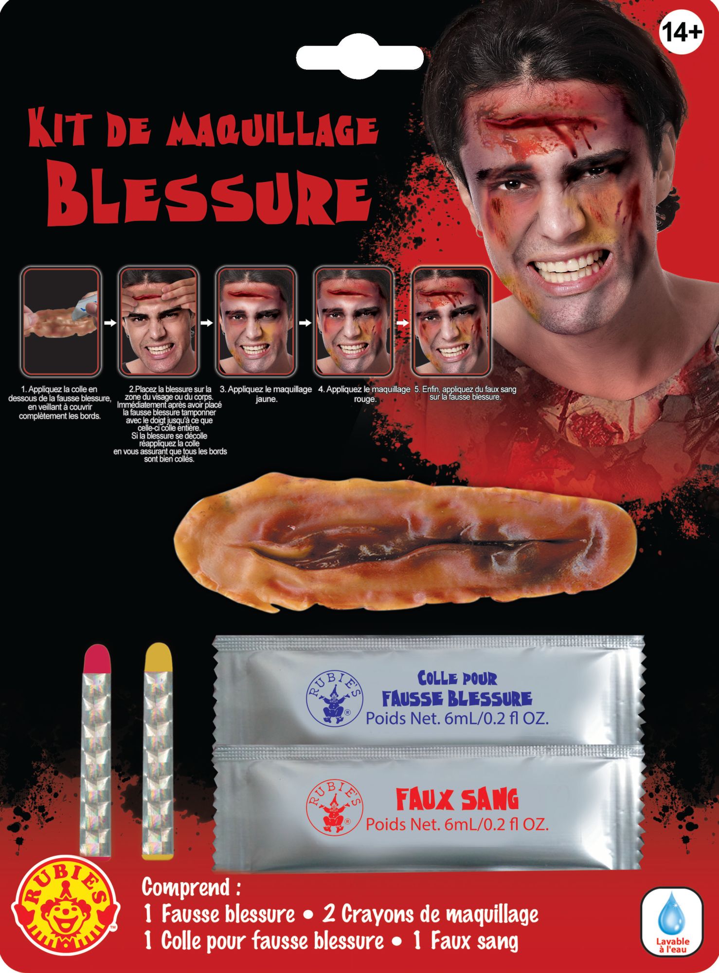 rubies-wunden-schminkset-latex-mit-schminkstiften-rot-gelb image 2