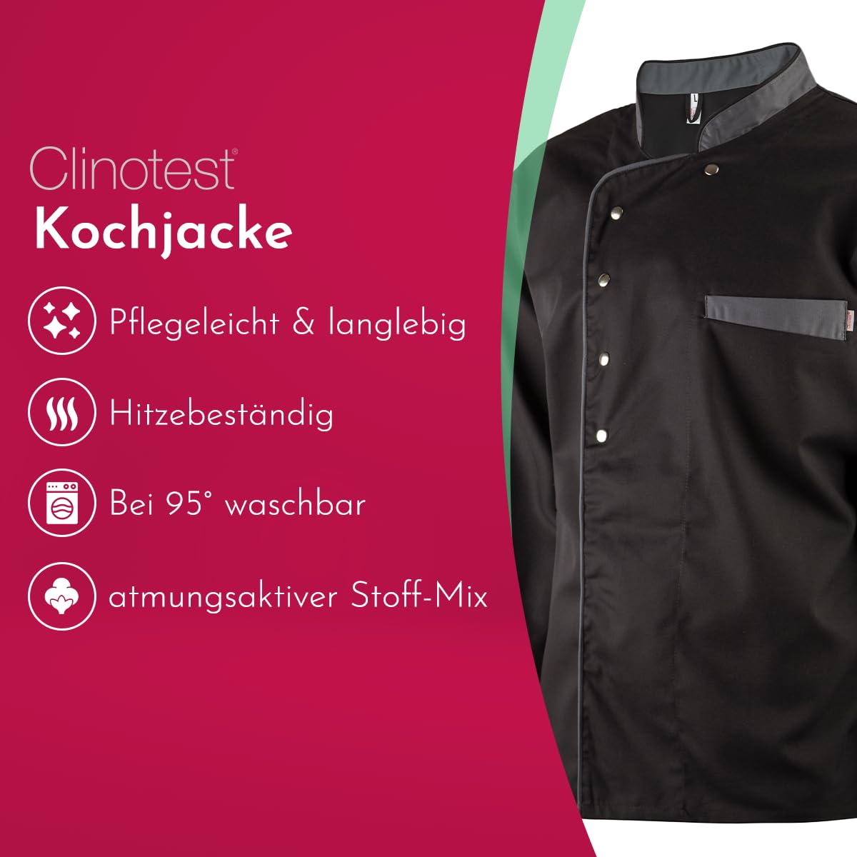 clinotest-personal-kochjacke-herren-langarm-wei-baumwolle image 2