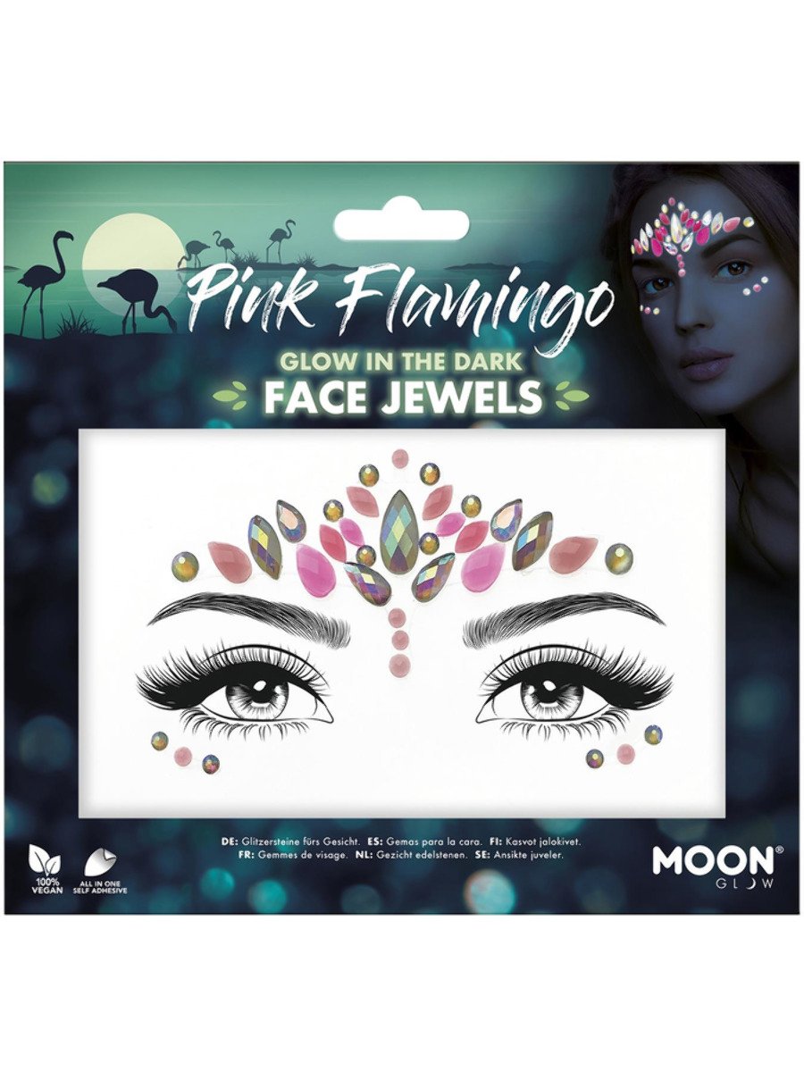 smiffys-makeup-fx-moon-glow-face-jewels-pink-flamingo image 1