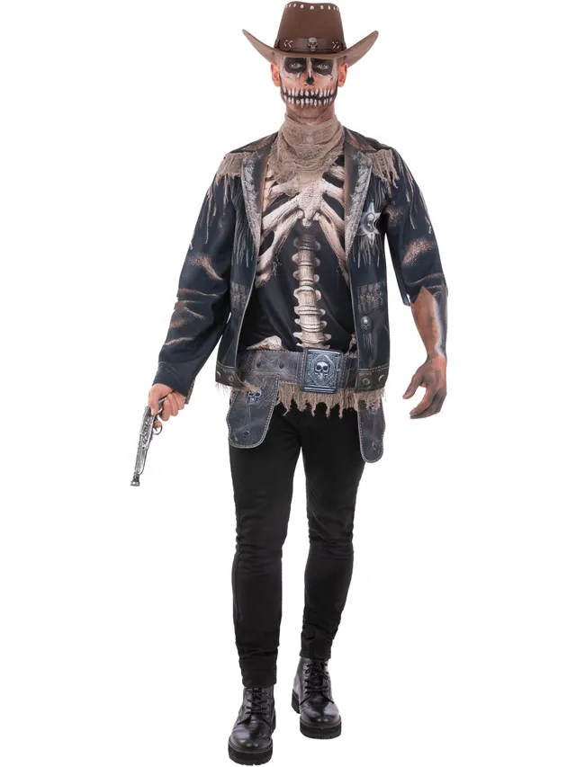 smiffys-fever-skeleton-cowboy-costume-kost-m-schwarz-braun-l image 1